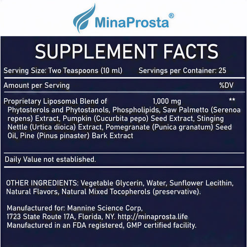 MinaProsta® Prostate Care Liposomes | 500 ML | Ultrasomal® High-Absorption Formula
